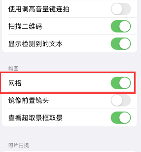 向阳街道苹果手机维修网点分享iPhone如何开启九宫格构图功能 